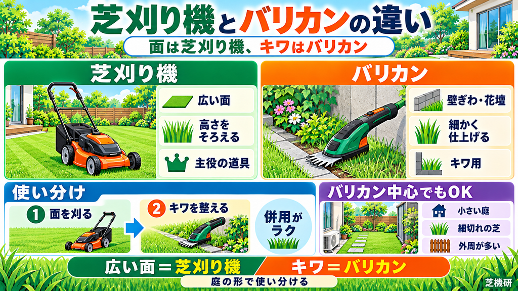 芝刈り機とバリカンの違いと使い分け
