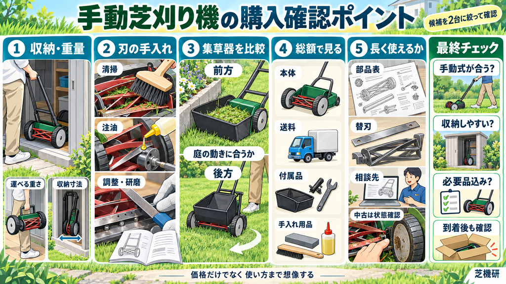 手動芝刈り機のおすすめを選ぶ購入確認