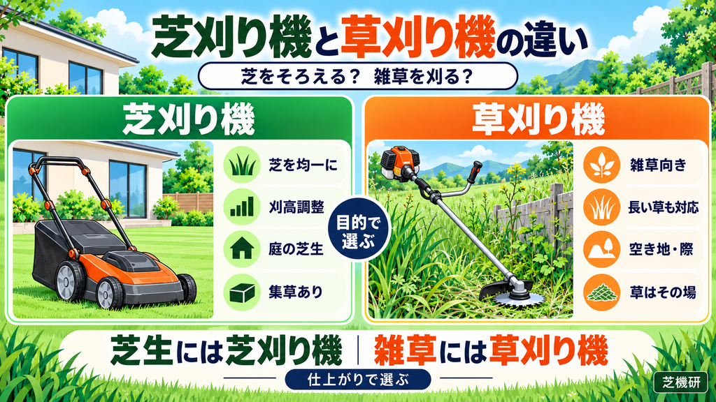 芝刈り機と草刈り機の違いを比較