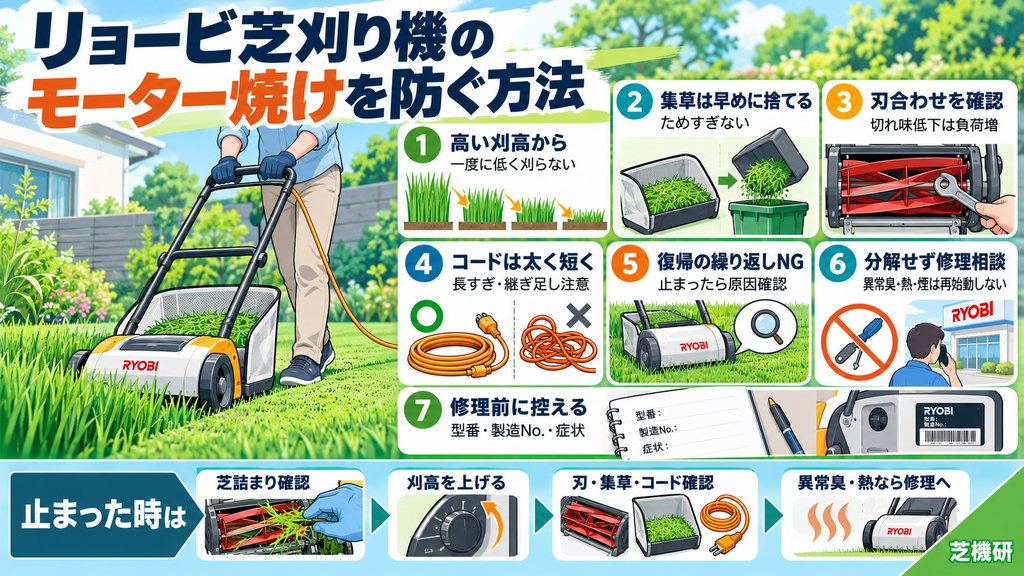 リョービ芝刈り機のモーター焼けを防ぐ方法