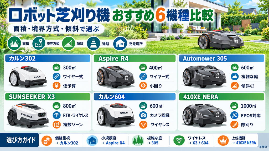 ロボット芝刈り機、おすすめ6機種比較