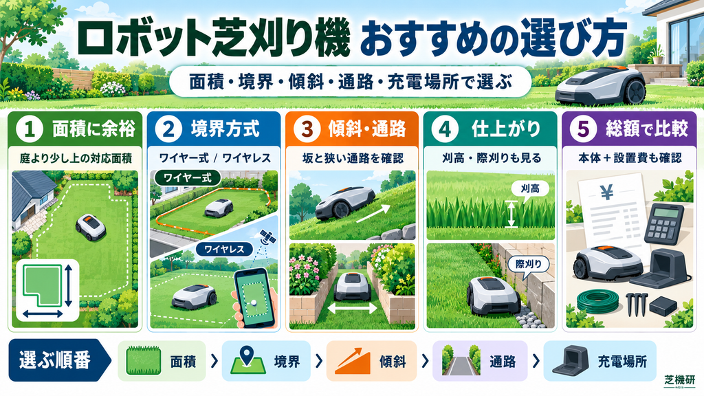 ロボット芝刈り機、おすすめの選び方