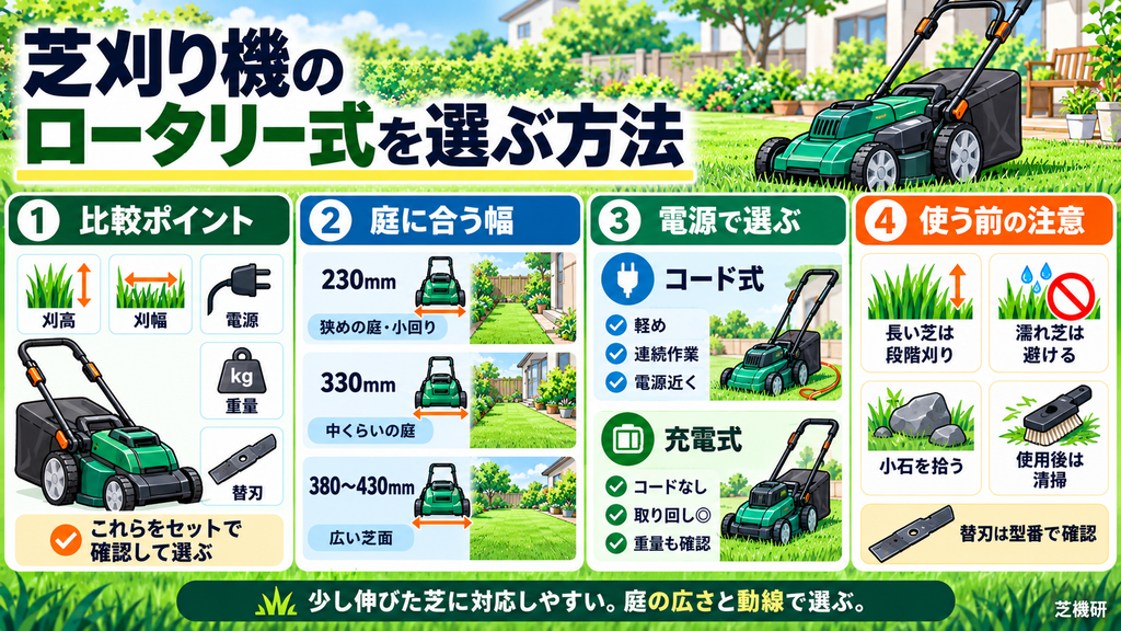 芝刈り機のロータリー式を選ぶ方法