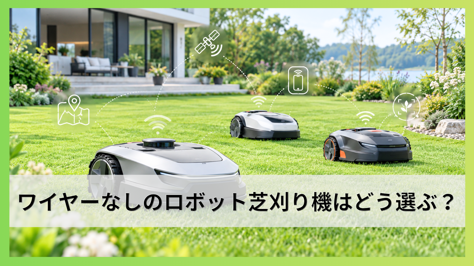 ワイヤーなしのロボット芝刈り機はどう選ぶ？仕組みと機種比較