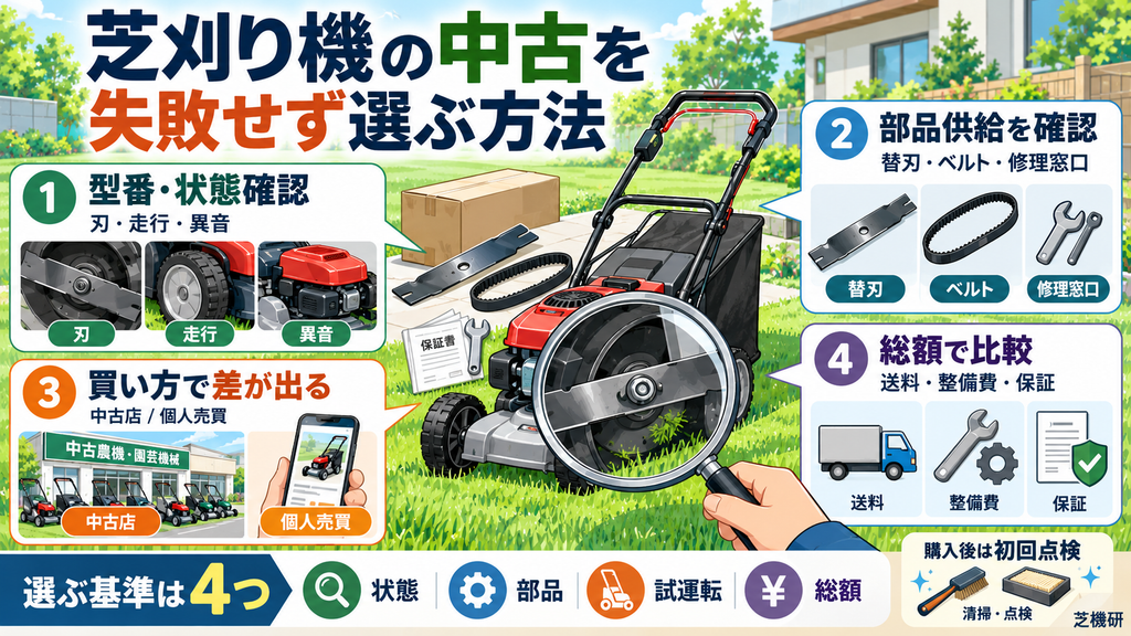 芝刈り機の中古を失敗せず選ぶ方法