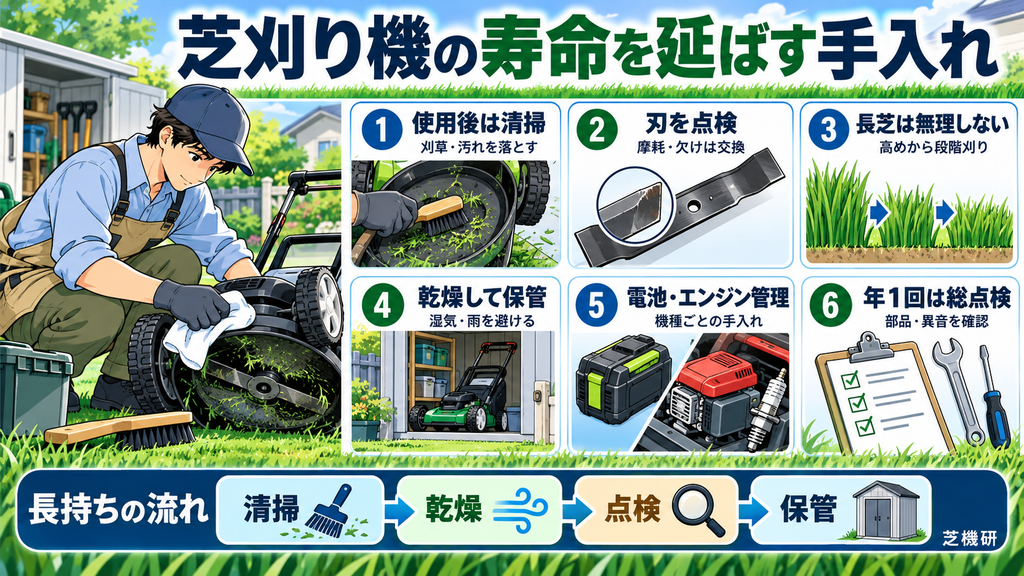 芝刈り機の寿命を延ばす手入れ