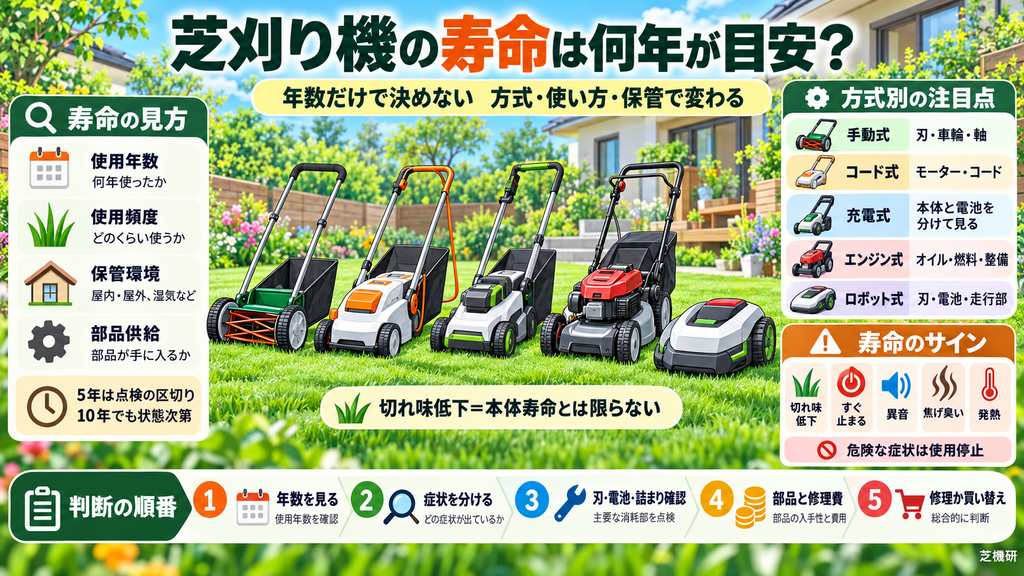 芝刈り機の寿命は何年が目安？
