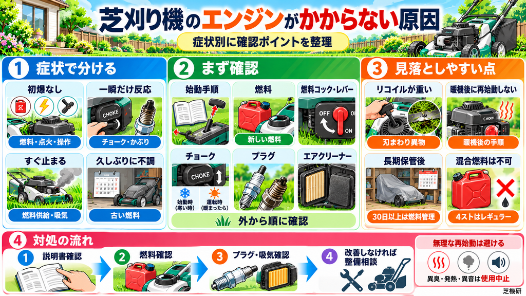 芝刈り機のエンジンがかからない原因