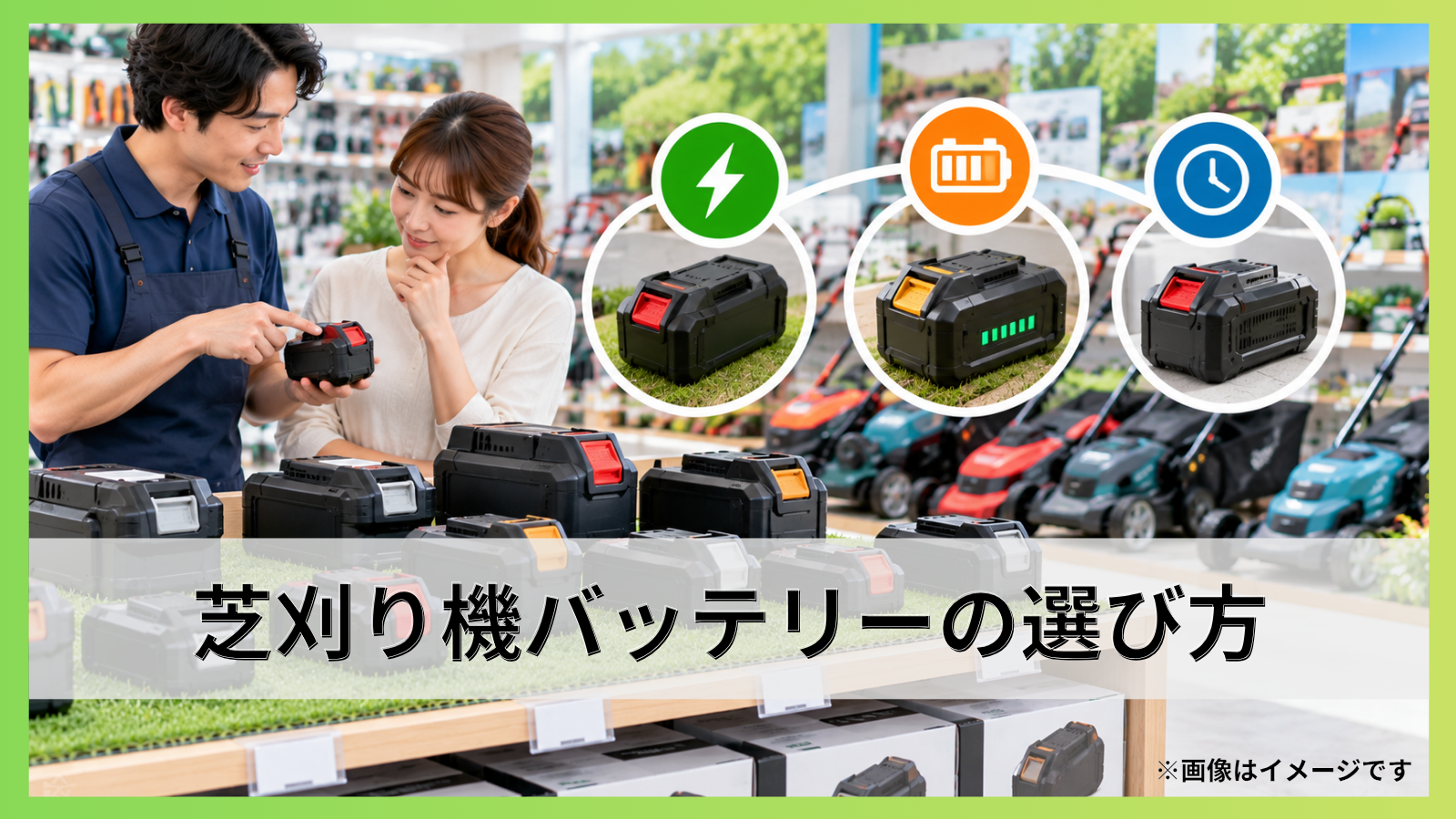芝刈り機バッテリーの選び方｜電圧・容量・寿命と互換性を詳しく解説